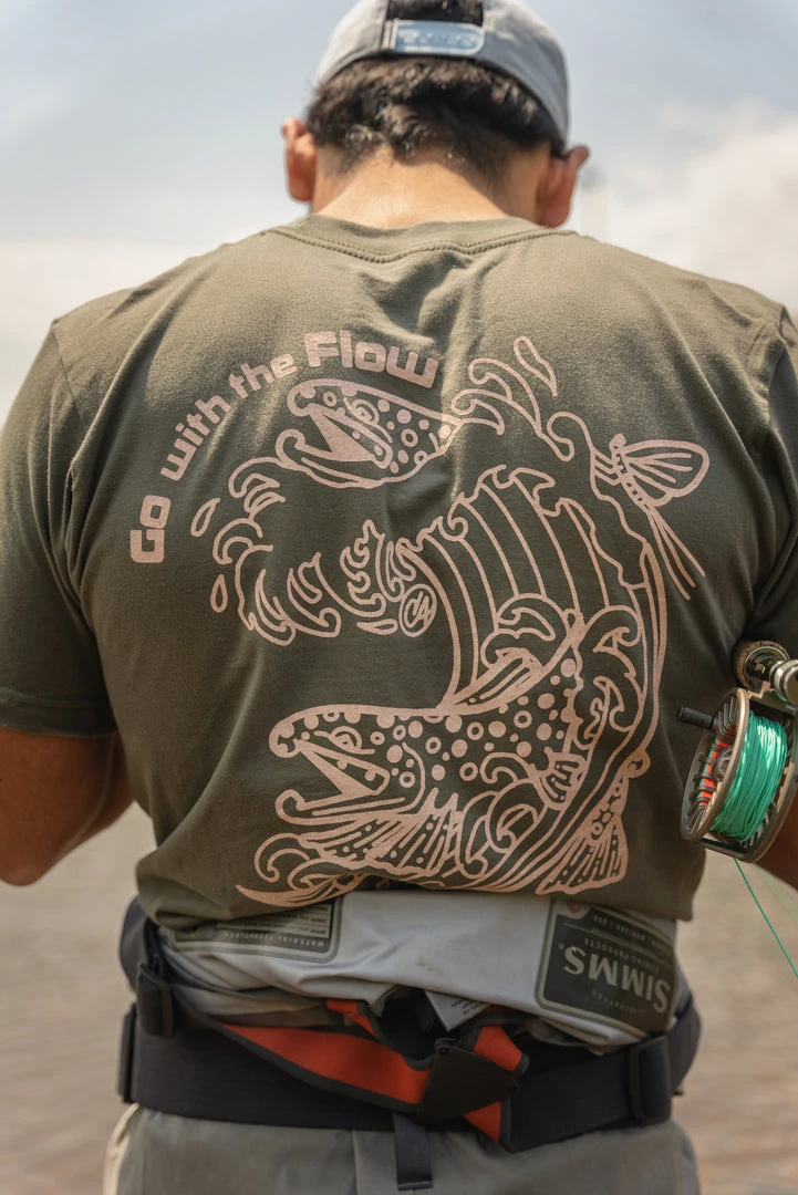 Trouts Fly Fishing Bajio X Trouts "Go With The Flow" T-Shirt MEN'S 6 Trouts Fly Fishing Bajio X Trouts "Go With The Flow" T-Shirt MEN'S