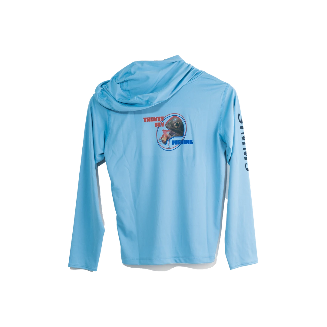 Simms Fishing Products Trouts X Simms Kid's Solar Tech Hoody - Faded Denim 3 Simms Fishing Products Trouts X Simms Kid's Solar Tech Hoody - Faded Denim