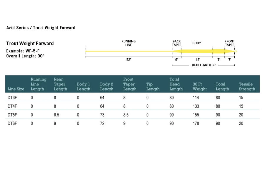 Rio Products RIO Avid Trout WF Fly Line FRESHWATER FLY LINES 5 Rio Products RIO Avid Trout WF Fly Line FRESHWATER FLY LINES